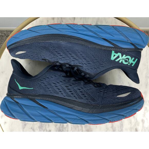 Hoka One One Clifton 8 Running Sneakers Blue Outer Space Men’s 11 D *NO INSOLES - Picture 9 of 14